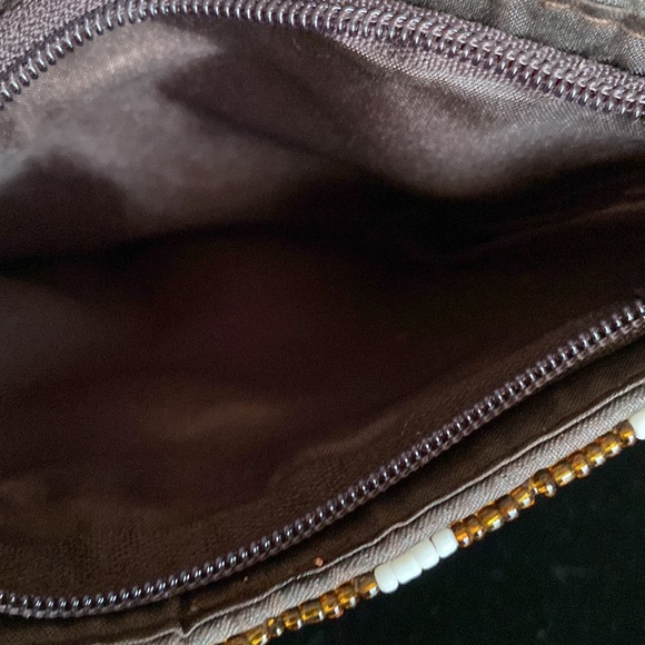 Beaded Brown and White Mini Bag - Picture 7 of 11